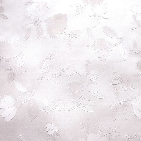 Toalha De Mesa Em Rolo 1,37m X 20m Perolizada Floral Bege