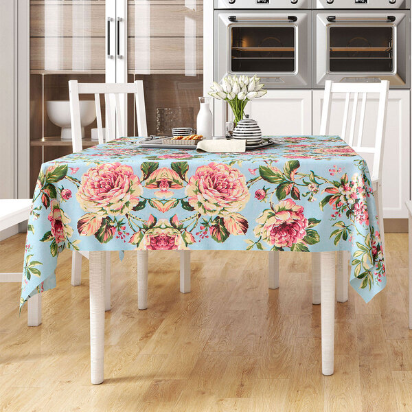 Toalha De Mesa Essencialle Azul Estampada Floral Retangular 2
