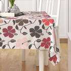 Toalha De Mesa Estampada Bege Quadrada 1,40m X 1,40m Tecido J