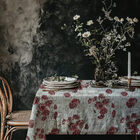 Toalha De Mesa Firenze Floral Vermelha - 140x140cm
