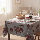Toalha De Mesa Firenze Floral Vermelha - 140x140cm