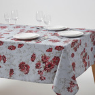 Toalha De Mesa Firenze Floral Vermelha - 140x140cm