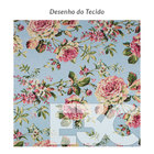 Toalha De Mesa Floral Azul Estampada 1,40m X 1,40m Tecido Jac