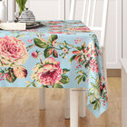 Toalha De Mesa Floral Azul Estampada 1,40m X 1,40m Tecido Jac