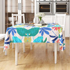 Toalha De Mesa Floral Estampada Quadrada 1,40m X 1,40m Tecido