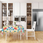 Toalha De Mesa Jacquard Colorida Estampada 1,40m X 1,40m Teci