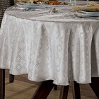 Toalha De Mesa - Jacquard Requinte - Geométrica - Prata - Red