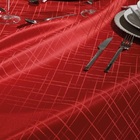Toalha De Mesa - Jacquard Requinte Ll - Geométrica - Vermelha