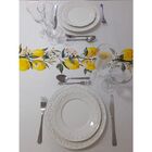 Toalha De Mesa Limão De 4 Lugares Tecido Microfibra Retangular