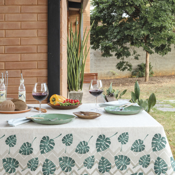 Toalha De Mesa Linho Estampado Kacyumara Joy - 1 58x2 20