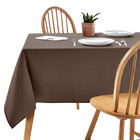 Toalha De Mesa Lisa Ox Marrom - 140x140cm