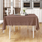 Toalha De Mesa Marrom Lisa Reluz Quadrada 1,40m X 1,40m Tecid