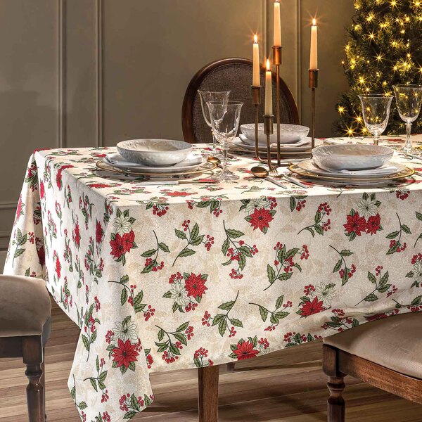 Toalha De Mesa Natal 8 Lugares Retangular Dohler Escolha Cor