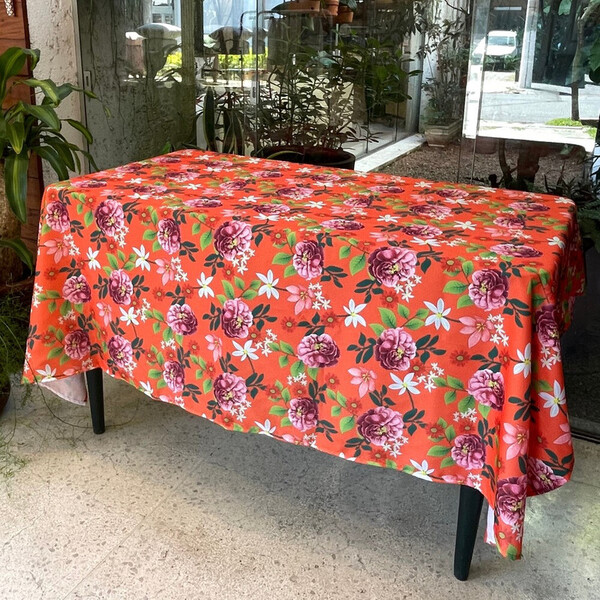 Toalha De Mesa Oxford 1,40x2,10  Rosas