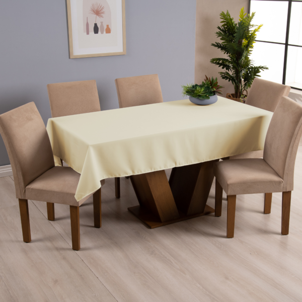 Toalha De Mesa Oxford Palha Liso 6 Lugares 2,00x1,40m