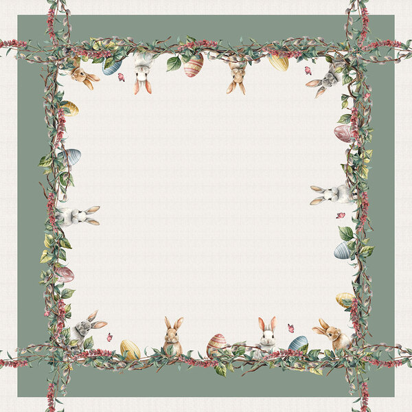 Toalha De Mesa Quadrada Coelhos O Ovos De Páscoa 4 Lugares 14