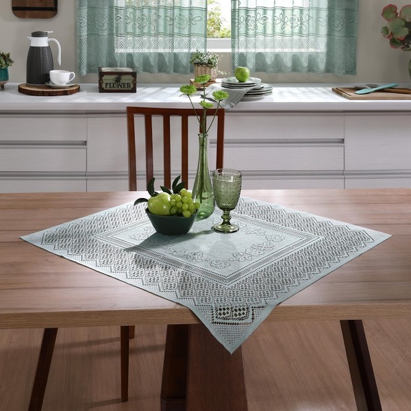 Toalha De Mesa Quadrada Em Renda 75cm X 75cm Color Interlar -