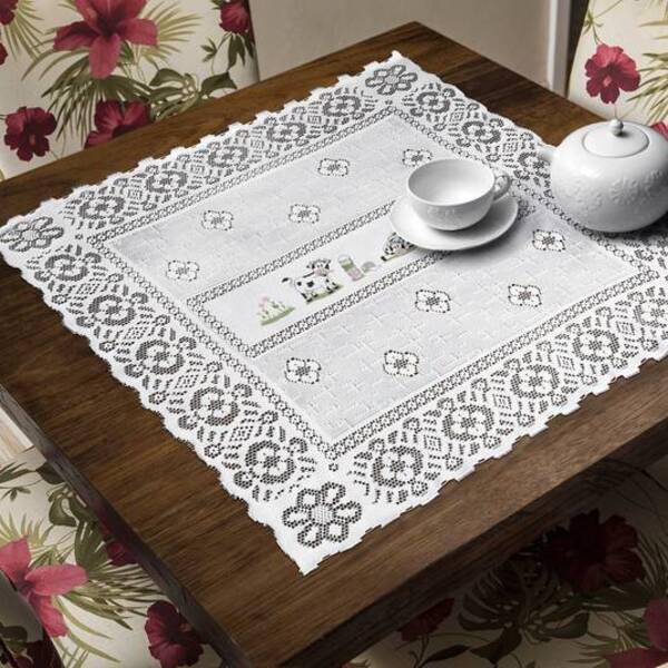 Toalha De Mesa Quadrada Em Renda 75cm X 75cm Valência Interla