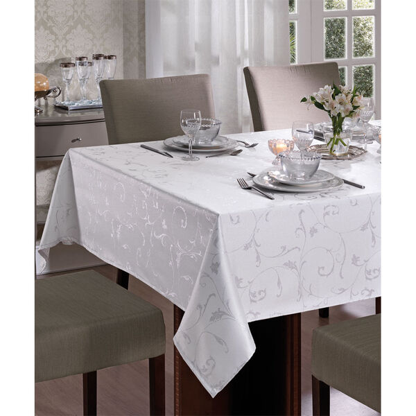 Toalha De Mesa Quadrada Jacquard Lumina Ii Branco