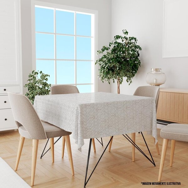 Toalha De Mesa Quadrada Para 4 Lugares Clássica 1.45m X 1.45m