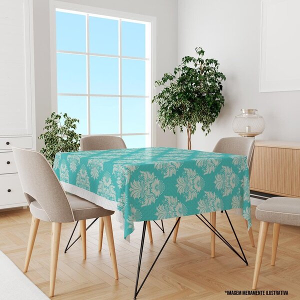 Toalha De Mesa Quadrada Para 4 Lugares Elemento Clássico 1.45