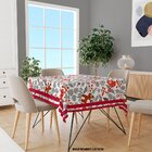 Toalha De Mesa Quadrada Para 4 Lugares Elementos Natalinos Ve