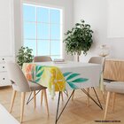 Toalha De Mesa Quadrada Para 4 Lugares Laranja 1.45m X 1.45m