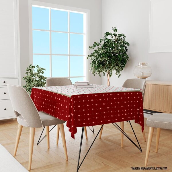 Toalha De Mesa Quadrada Para 4 Lugares Multi Cerejas 1.45m X