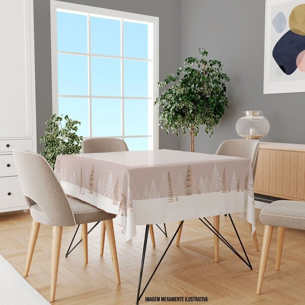 Toalha De Mesa Quadrada Para 4 Lugares Pinheiros Natalinos Pr