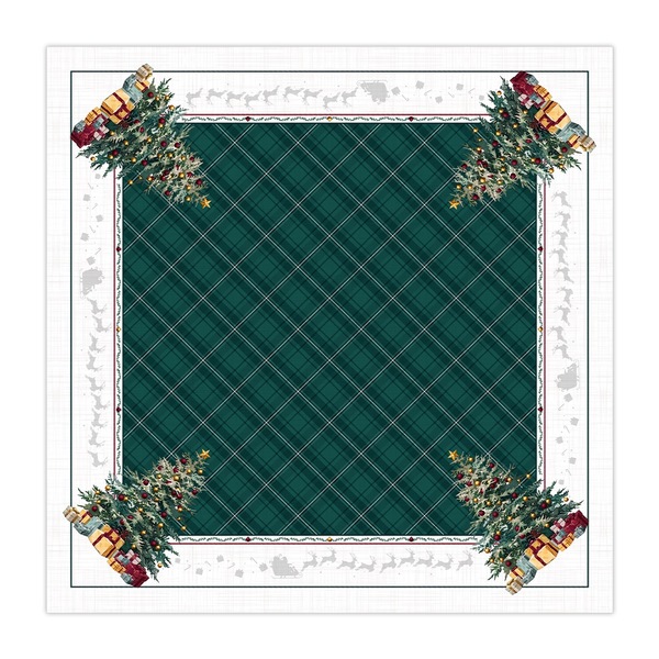 Toalha De Mesa Quadrada Presentes Na Árvore De Natal 4 Lugare