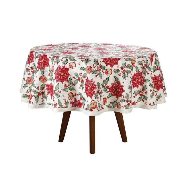 Toalha De Mesa Redonda 160 Cm Dohler - 4 Lugares - Natal 106