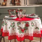 Toalha De Mesa Redonda Athenas Dohler 1,60m Natal 94
