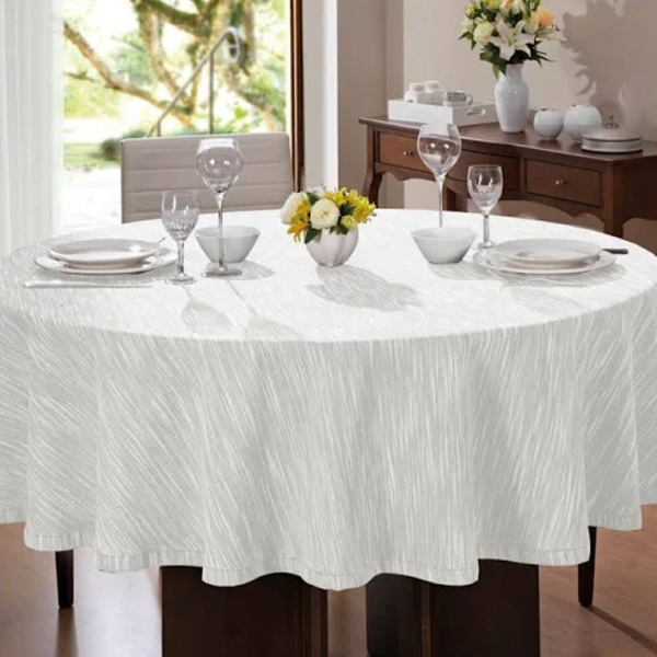 Toalha De Mesa Redonda Clean Passion Liso 2,00m  Branco