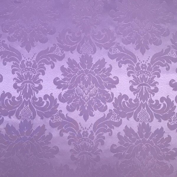 Toalha De Mesa Redonda Em Jacquard Medalhão Lilás - 2 80m