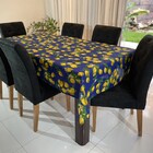 Toalha De Mesa Redonda Gorgurinho Limão Siciliano Fundo Azul