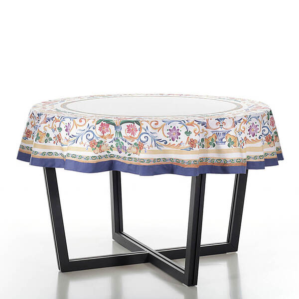 Toalha De Mesa Redonda Impermeável Sicily Buddemeyer 6 Lugare