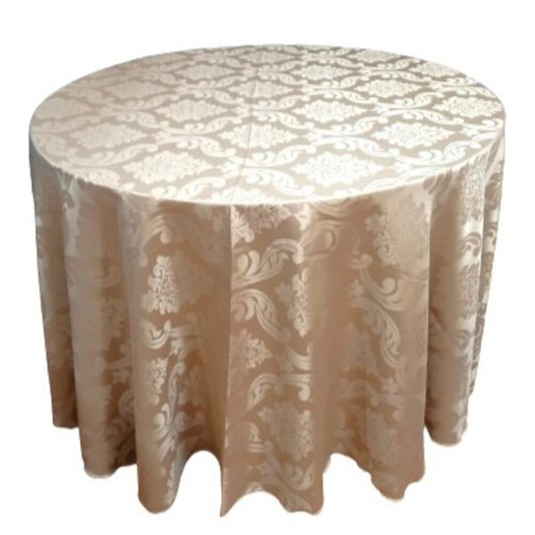 Toalha De Mesa Redonda Jacquard 2,80  Bege
