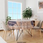 Toalha De Mesa Redonda Para 4 Lugares Costela De Adão 1.45m Ú