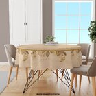 Toalha De Mesa Redonda Para 4 Lugares Feliz Natal Dourado 1.4