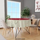 Toalha De Mesa Redonda Para 4 Lugares Folhas Minimalista Prem