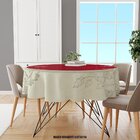 Toalha De Mesa Redonda Para 4 Lugares Folhas Minimalista Prem