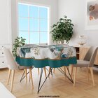 Toalha De Mesa Redonda Para 4 Lugares Folhas Premium 1.45m Ún