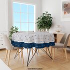 Toalha De Mesa Redonda Para 4 Lugares Listras Modernas 1.45m