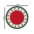 Toalha De Mesa Redonda Para 4 Lugares Multi Papai Noel 1.45m