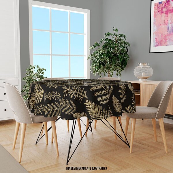 Toalha De Mesa Redonda Para 4 Lugares Pinheiros Natalinos Ama