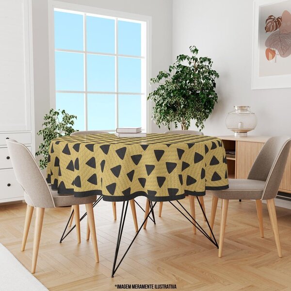 Toalha De Mesa Redonda Para 4 Lugares Triangulos 1.45m Único