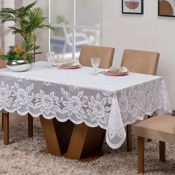 Toalha De Mesa Renda 6 Lugares - Branco | Leroy Merlin