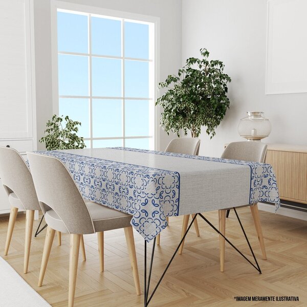 Toalha De Mesa Retangular 10-12 Lugares Premium 1.45m X 3.20m