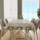 Toalha De Mesa Retangular 10-12 Lugares Rosas Premium 1.45m X