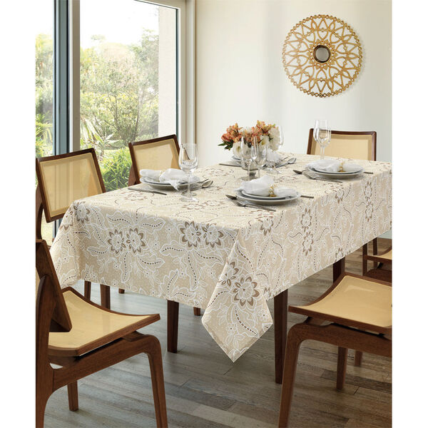 Toalha De Mesa Retangular 6 Lugares Clean Athenas Eloah